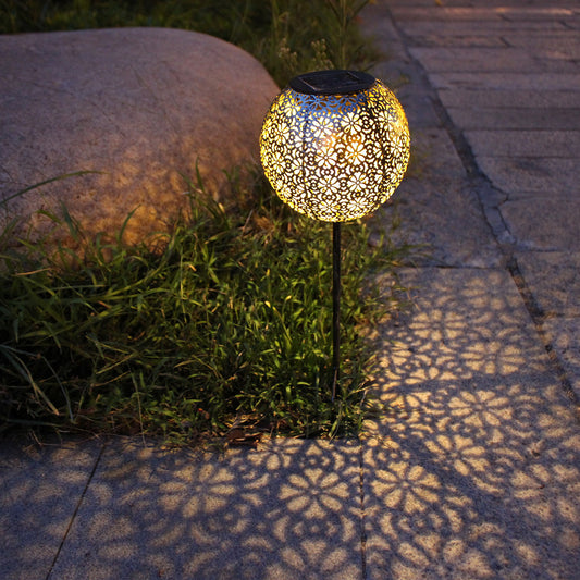 Solar Wrought-Iron Ball Light