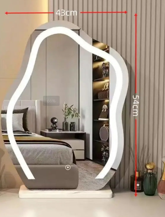 Large Makeup Mirror Cloud Shape Vanity Mirror 3 Colors LED Lights 220V