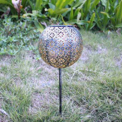 Garden Decoration Solar Wrought Iron Ground Ball Lamp