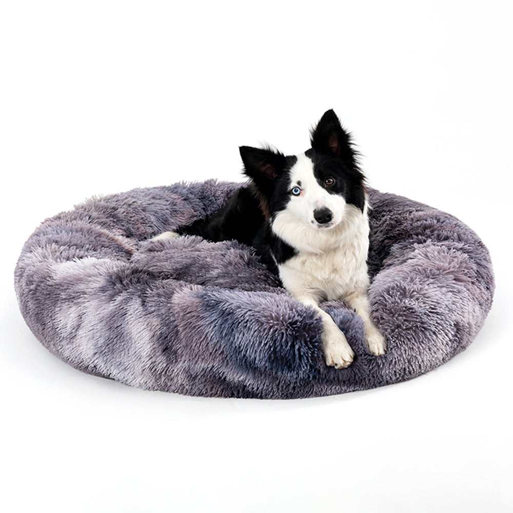 Fluffy calming donut pet bed