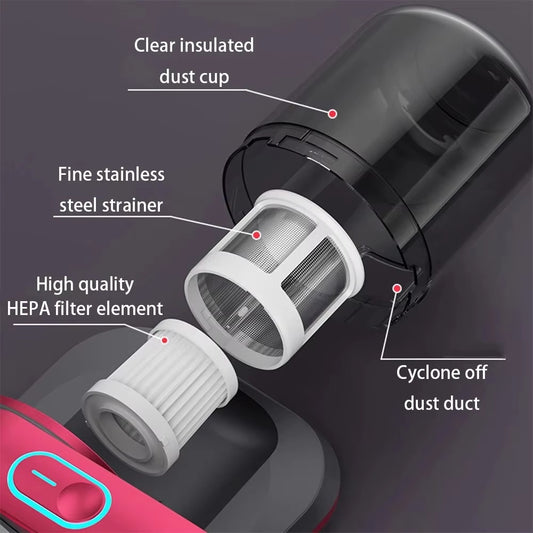 Wireless Mite Remover Bed USB Charging Household UV Sterilization Device Dehumidifying Vacuum Cleaner Deep Tapping Mite Remover