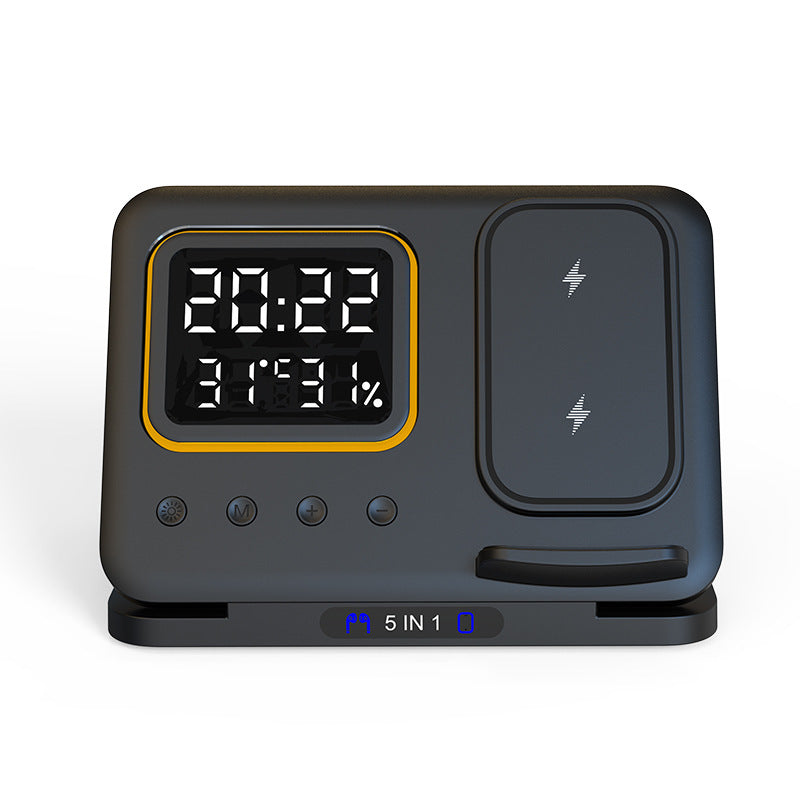 5 In 1 LED Digital Alarm Clock Fast Charging Dock Station - Blixsy