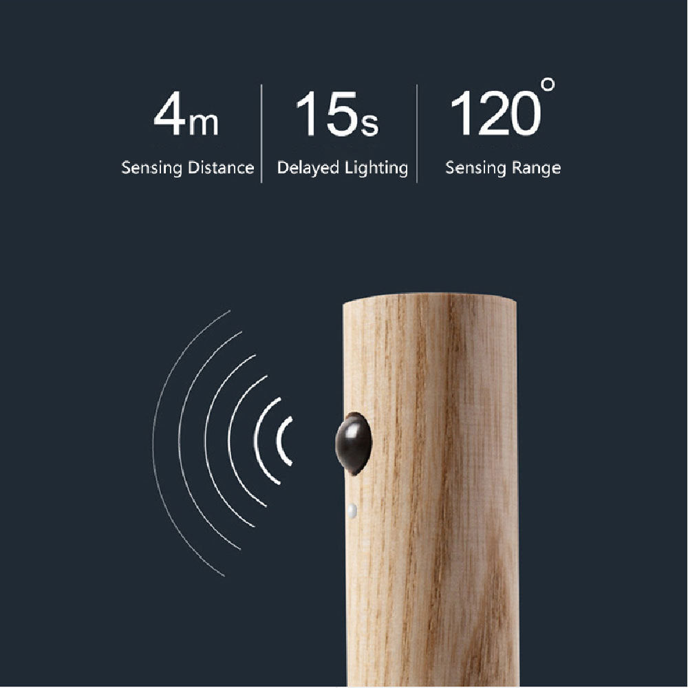 Auto LED USB Magnetic Wood Wireless Night Light - Blixsy