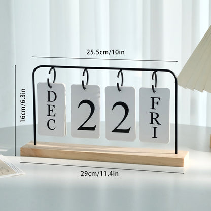 2025 Creative Flip Hanging Wooden Desk Calendar