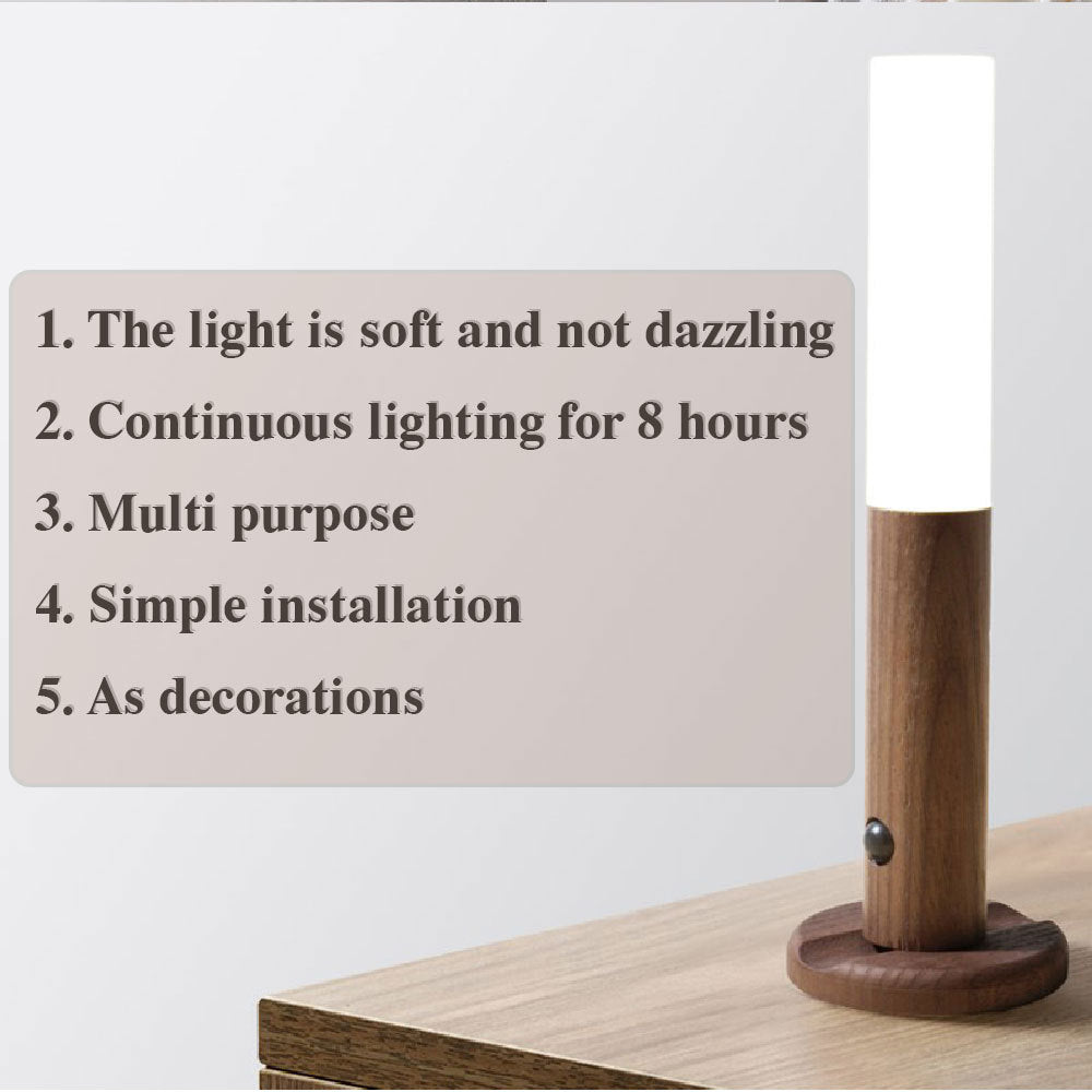Auto LED USB Magnetic Wood Wireless Night Light - Blixsy